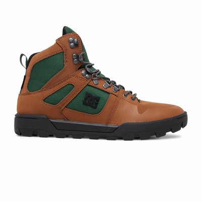 DC Pure Hi Weather Resistant Lace-Up Men's Black/Green/Brown Boots Australia SBY-389